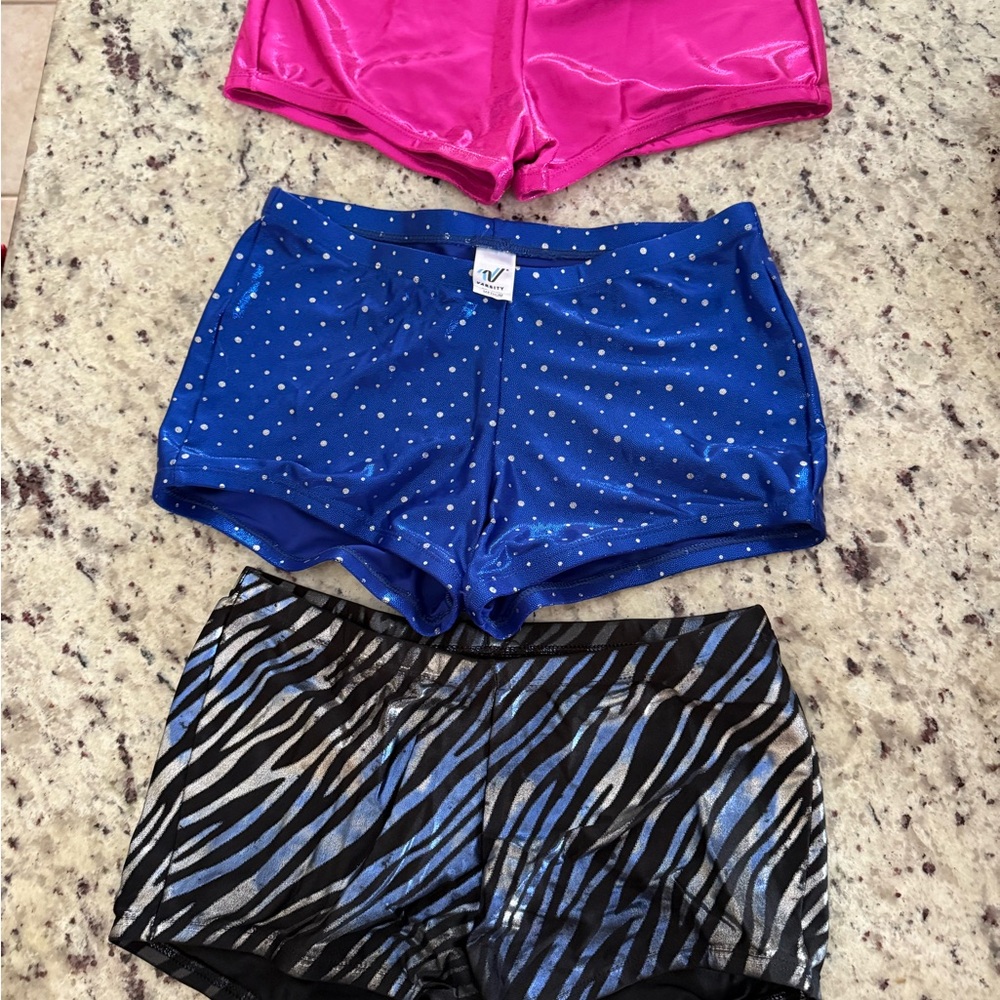 Cheerleading Stylish Women's Shorts Set - Pink, Blue, and Zebra Print